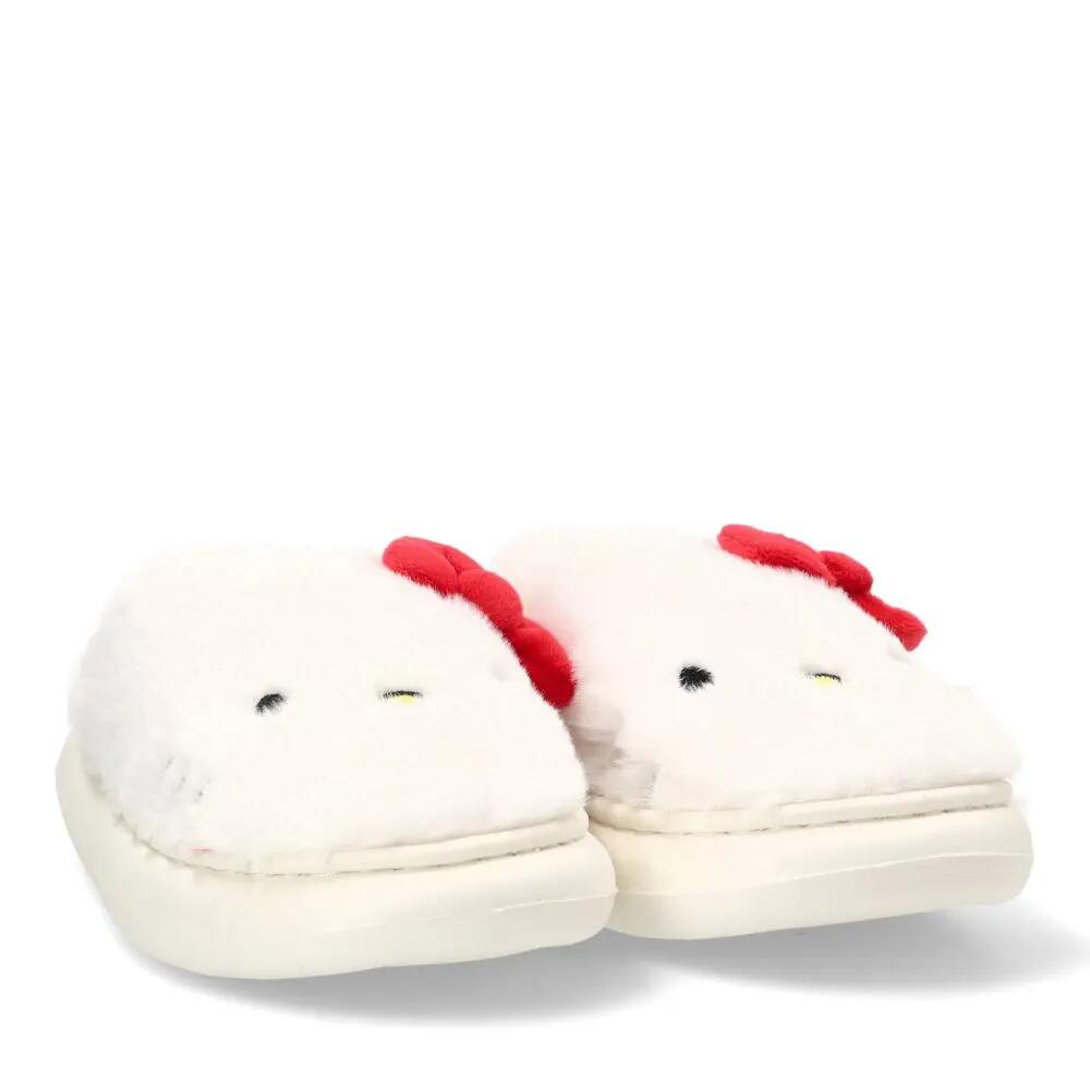 Pantoufles Hello Kitty à bout ouvert pour adultes, en polyester blanc 3/6