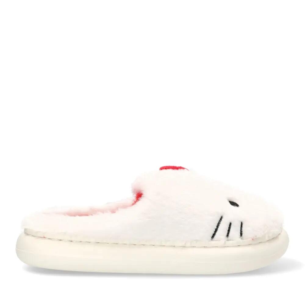 Pantoufles Hello Kitty à bout ouvert pour adultes, en polyester blanc 2/6