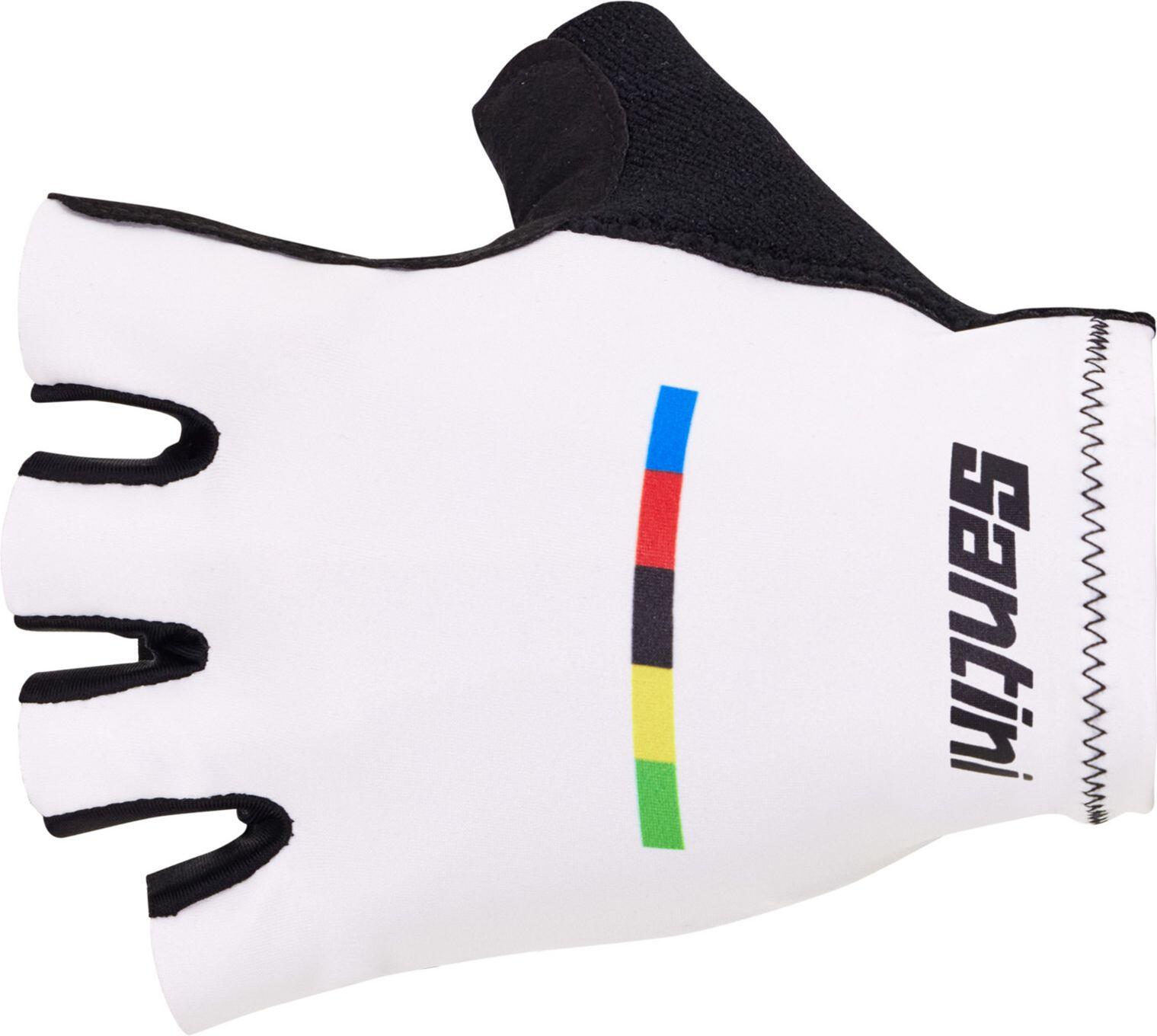Santini Unisex Kurzhandschuhe UCI Weltmeisterschaft Weiß 1/2