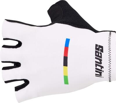 Santini Guanti corti unisex Campionati del Mondo UCI Bianco