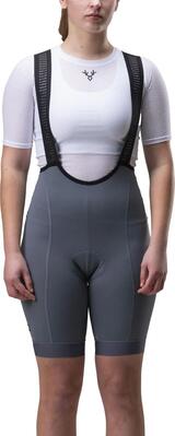 Korte fietsbroek voor dames lebram training, leigrijs