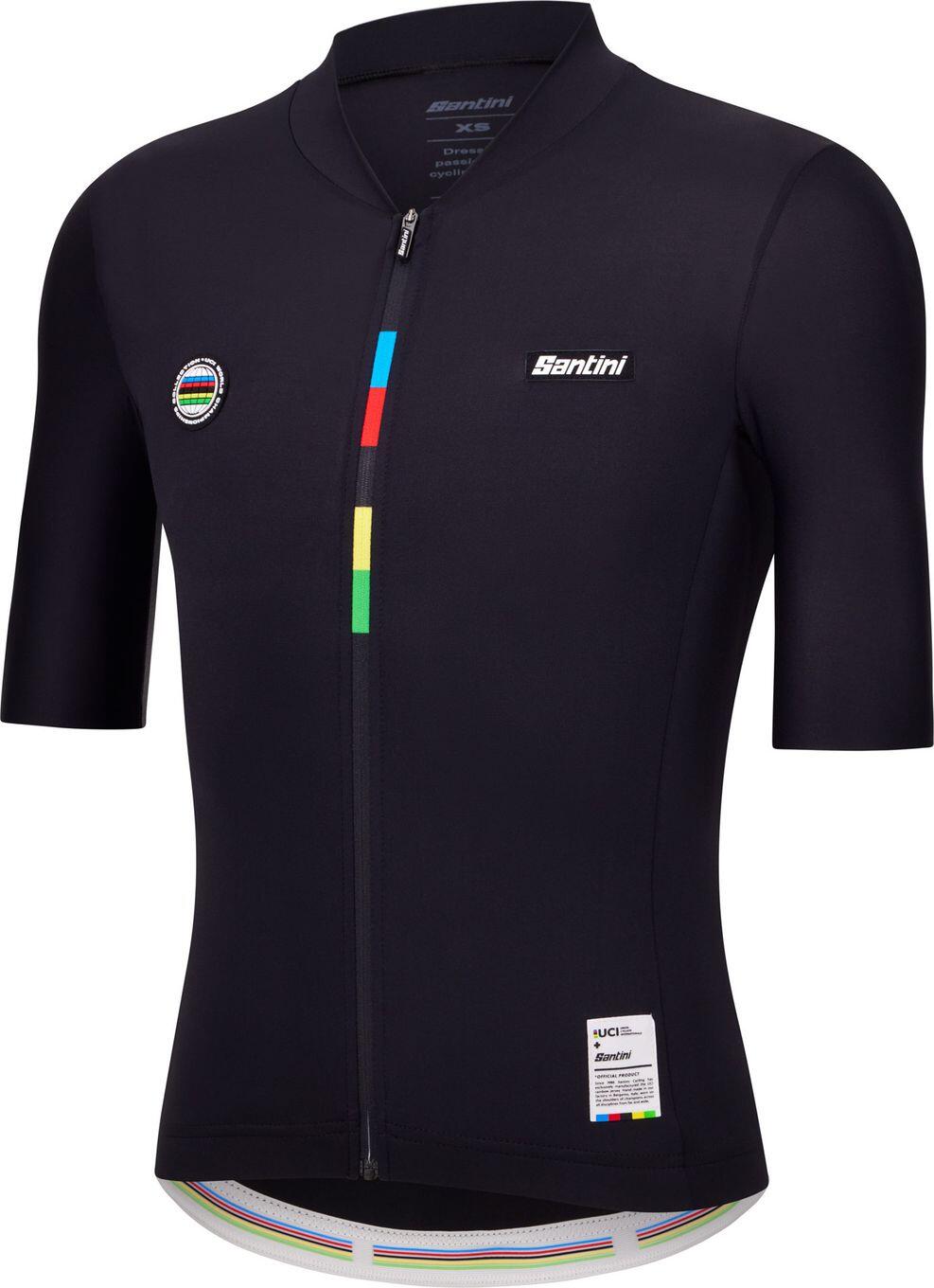 Maillot Manches Courtes Santini Mondo UCI Noir 3/3