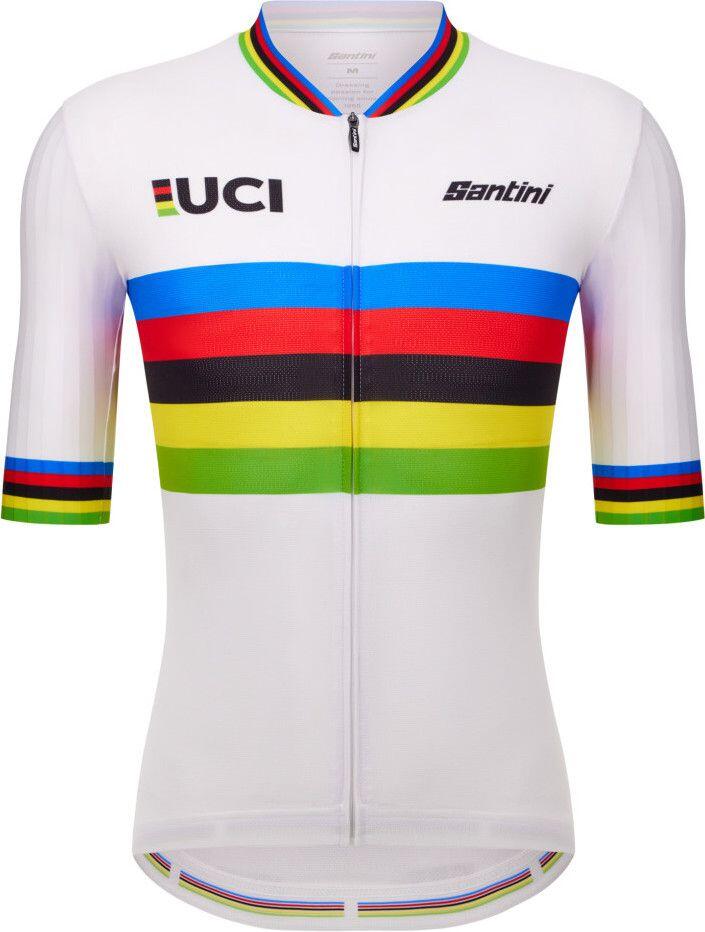 Maillot Manches Courtes Santini Champion du Monde UCI Blanc 1/2