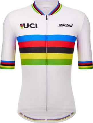Maillot Manches Courtes Santini Champion du Monde UCI Blanc