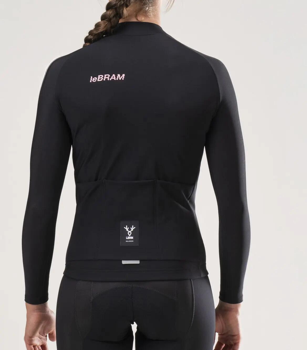 LeBram Training Damen Langarm-Wintertrikot, eng anliegend, Schwarz. 2/7