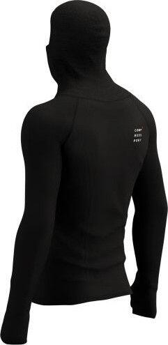 Felpa con cappuccio da corsa ultraleggera Compressport 3D Thermo nera 2/7