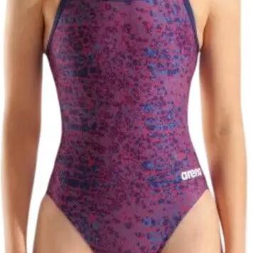 Arena Snakeskin Challenge Backless Swimsuit, Purple/Pink, Women's