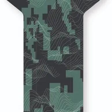 Pixel Road Rear Mudguard Black / Green
