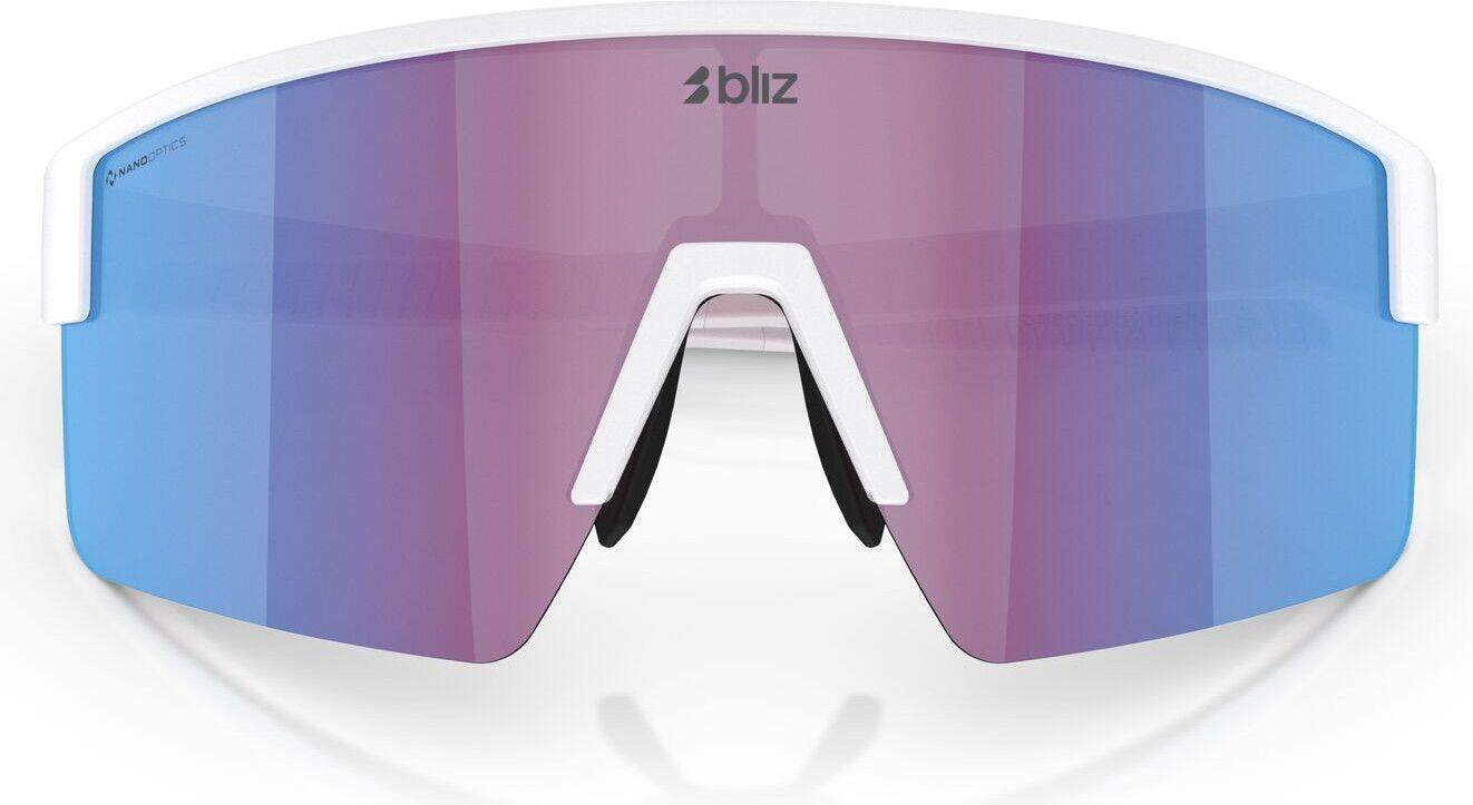 Bliz P004 Óculos de sol unissexo com espelho branco mate/azul púrpura 4/5