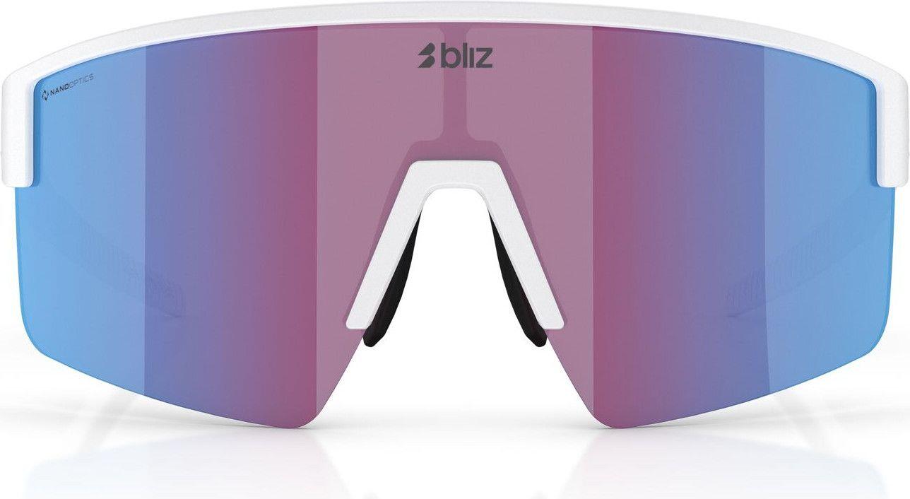 Bliz P004 Óculos de sol unissexo com espelho branco mate/azul púrpura 3/5