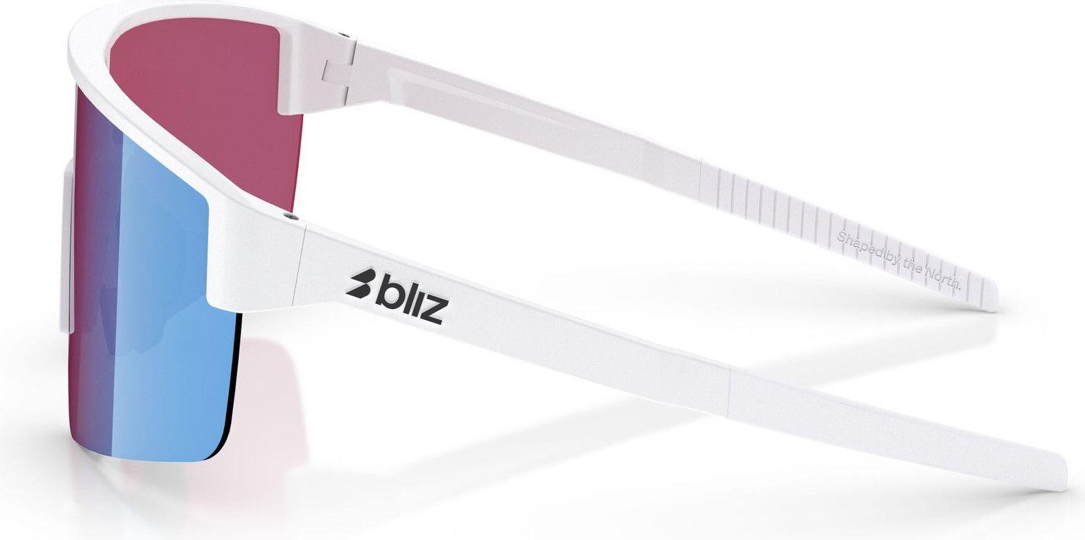 Bliz P004 Óculos de sol unissexo com espelho branco mate/azul púrpura 2/5