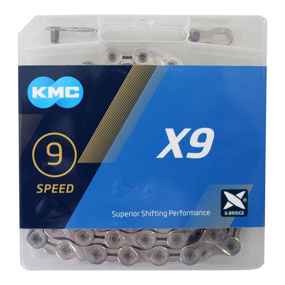 KMC X9 114 Link Bike Chain 1/2" x 11/128" 9 Speed - Silver