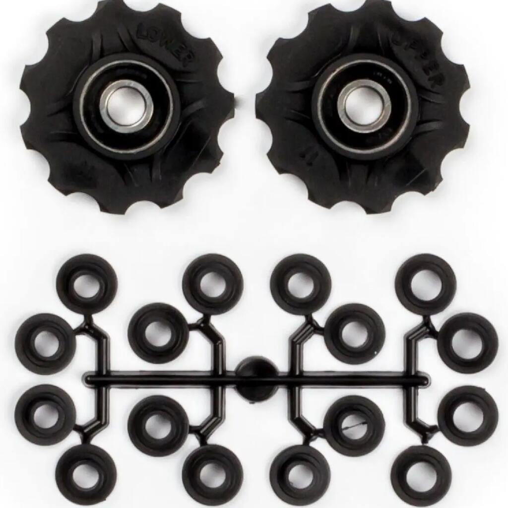 Elvedes Jockey Wheels x10 Kit with Spacers Black