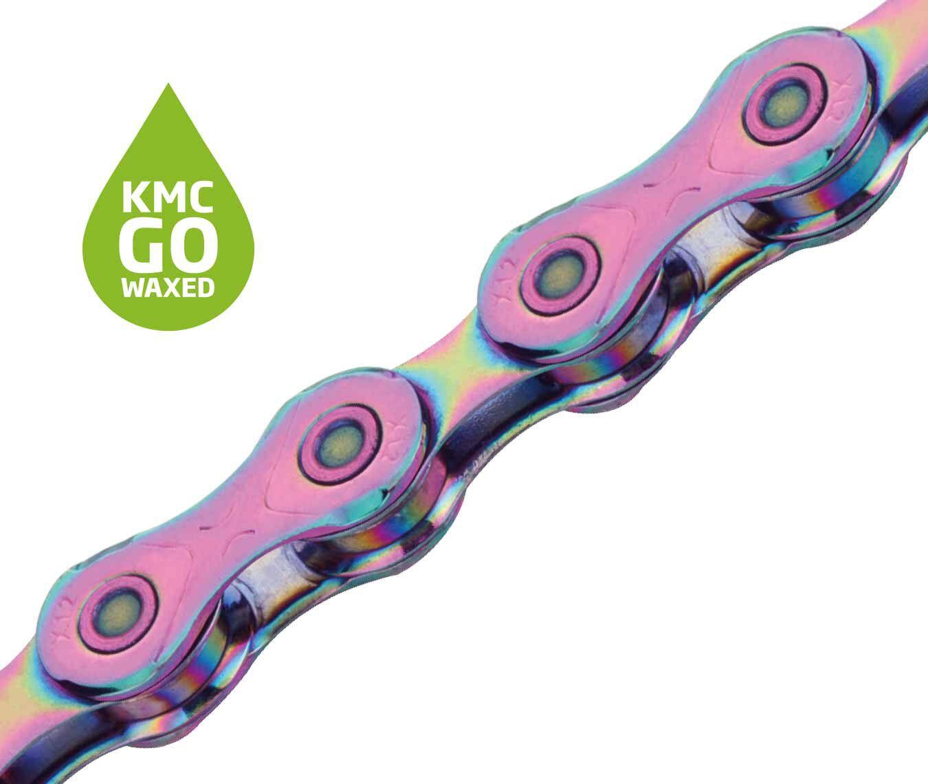 Corrente encerada KMC X12 12S Aurora Azul Roxo 2/7