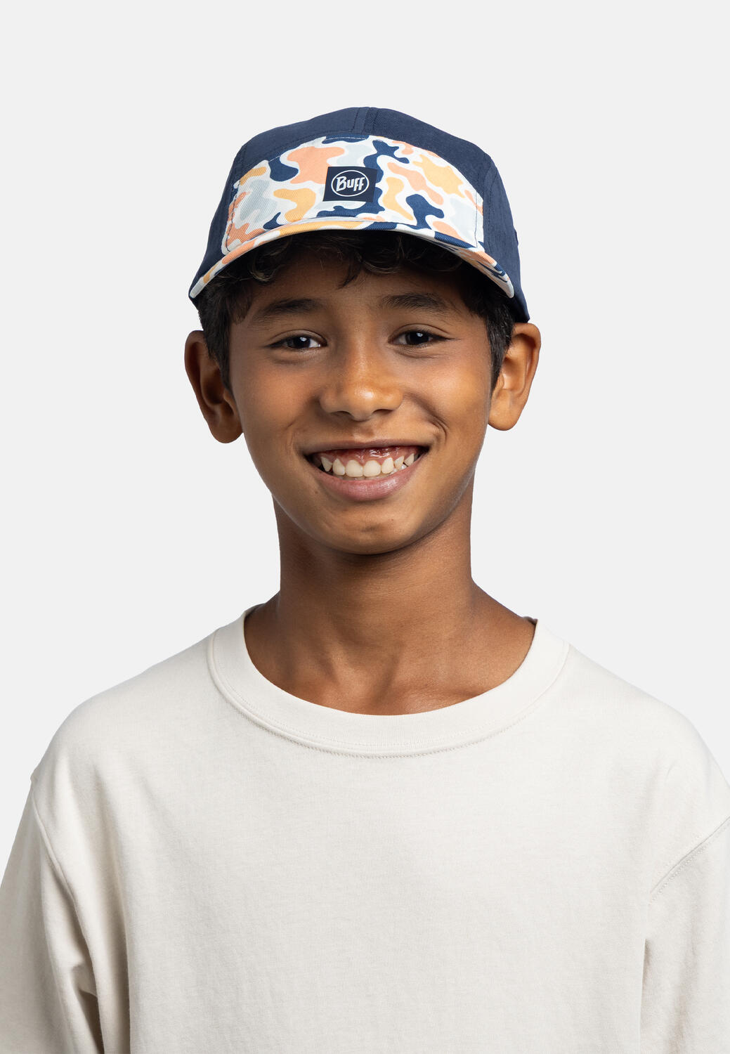 Buff 5-panel Venture-pet blauw/oranje voor kinderen 5/7