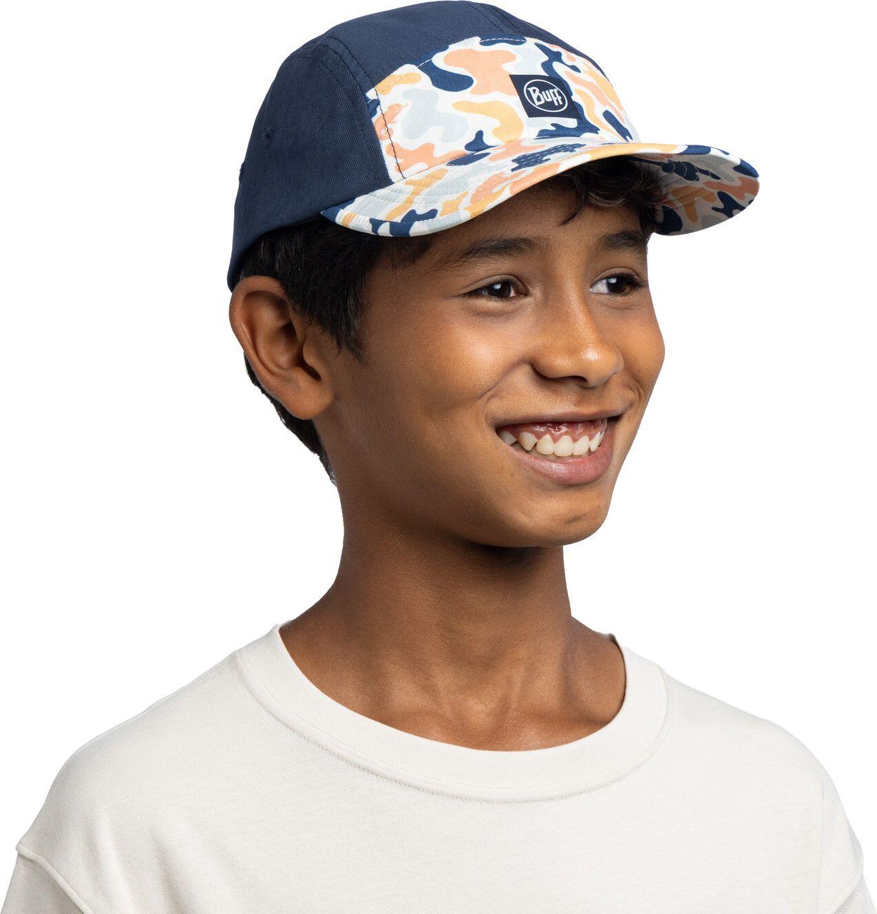 Buff 5-panel Venture-pet blauw/oranje voor kinderen 4/7