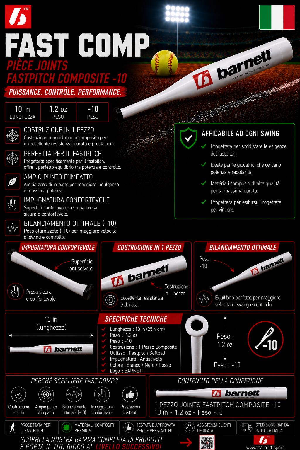 SOFTBALL FASTPITCH COMPOSITE SCHLÄGER -10 FAST COMP 34" 6/7