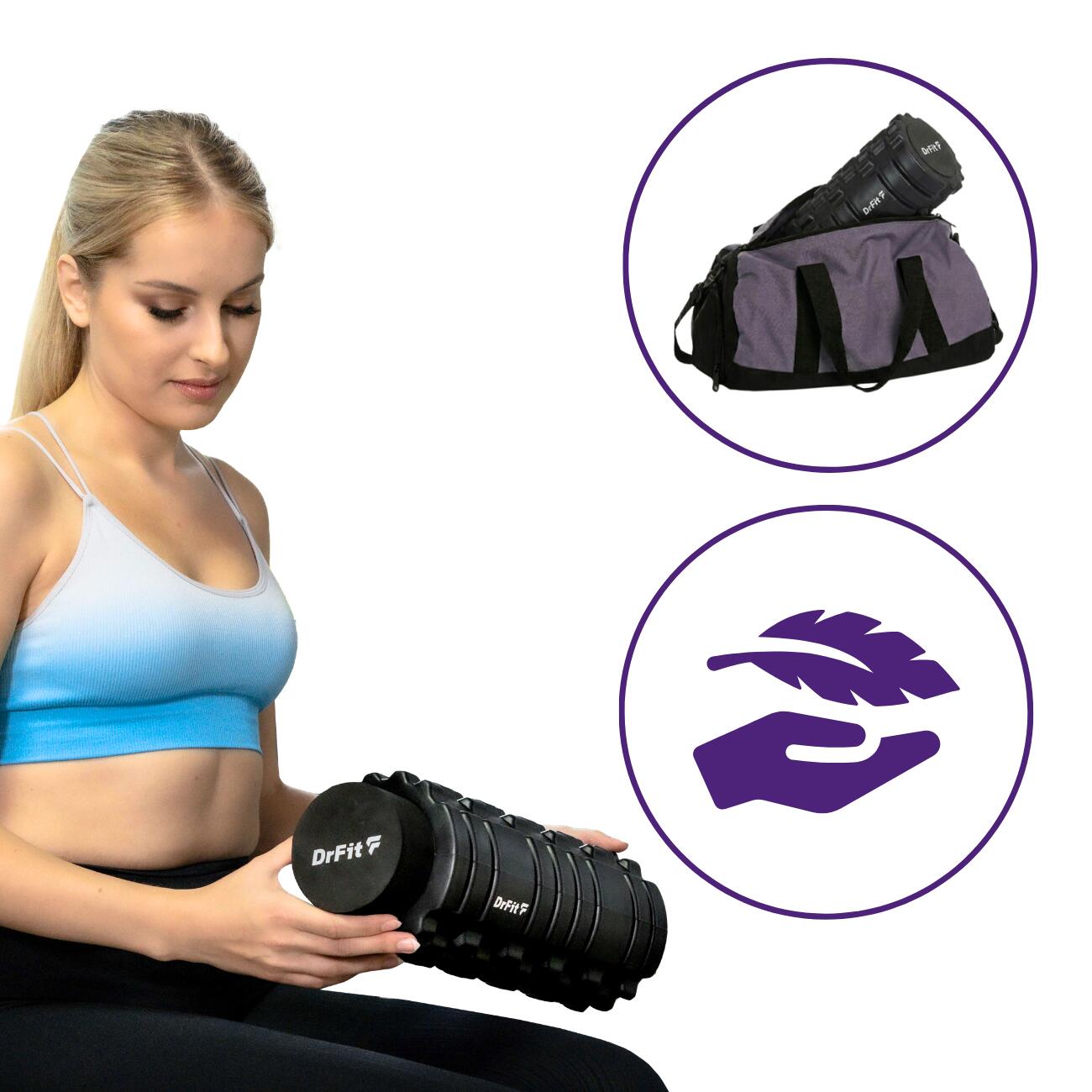 Roller 2w1 z Wypustkami Wałek do Masażu i Rolowania DrFit 3/7