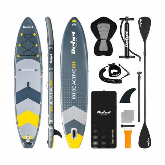 Deska SUP Rebel pompowana z siedziskiem do pływania 350 cm wiosło zestaw