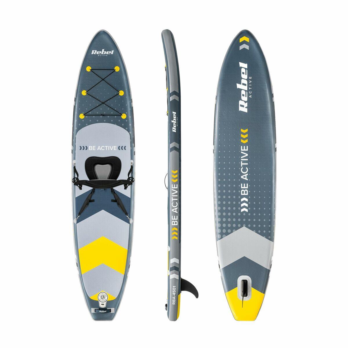 Tavola da Paddle Surf Gonfiabile con Accessori REBEL RBA-4501 Grigio 2/7