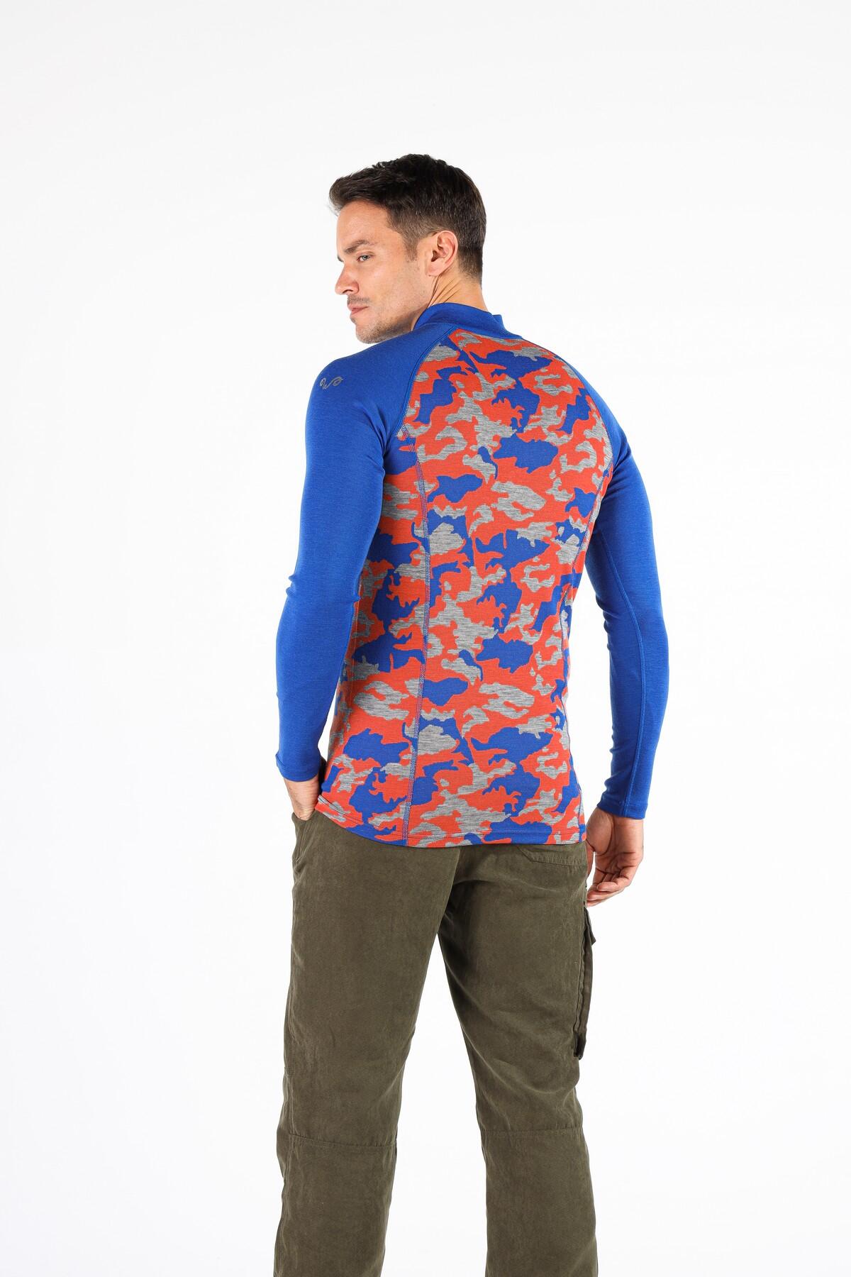 Bluza turystyczna męska Woolona Asker Zip  z długim rękawem 4/4