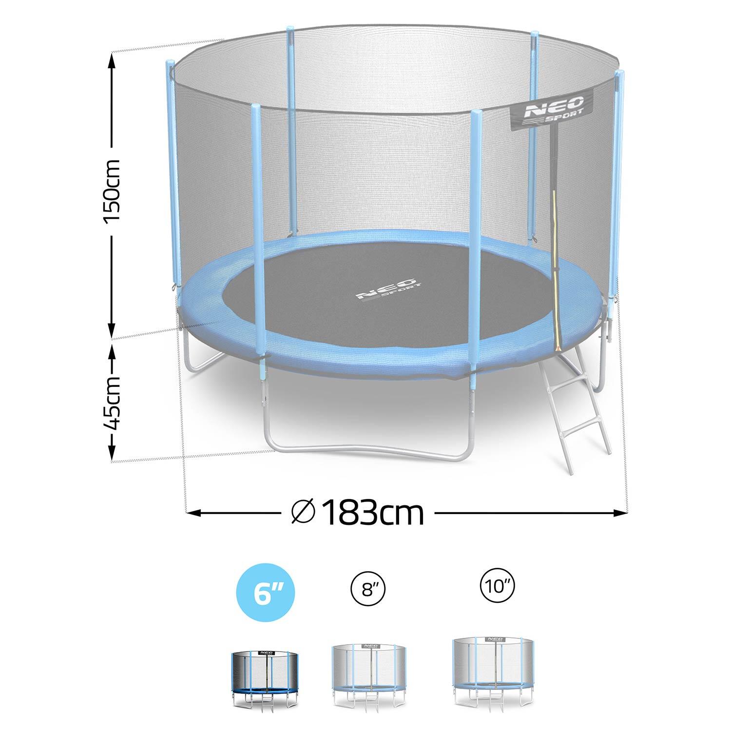 Trampolina ogrodowa Neo-Sport NS-06Z181 6ft/183cm z siatka zewnętrzna 6/7