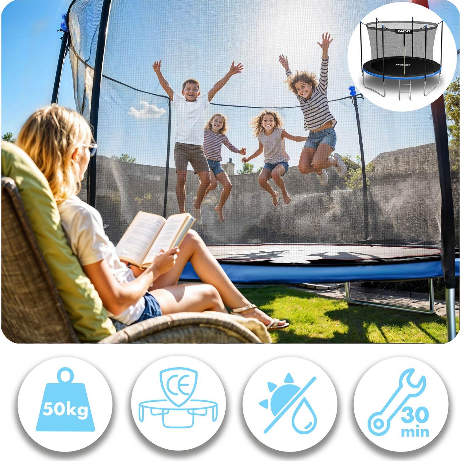 Trampolin Gartentrampolin Kindertrampolin Sicherheitsnetz Neo-Sport 183 cm 6FT 4/7