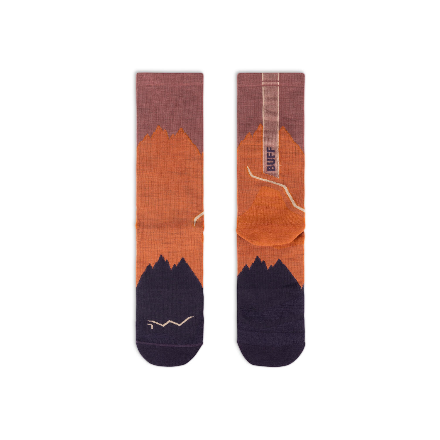 Meias Buff Merino Lightweight Crew Socks Laranja 2/4