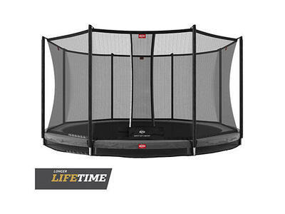 Trampoline favorit inground 200 + veiligheidsnet comfort grijs