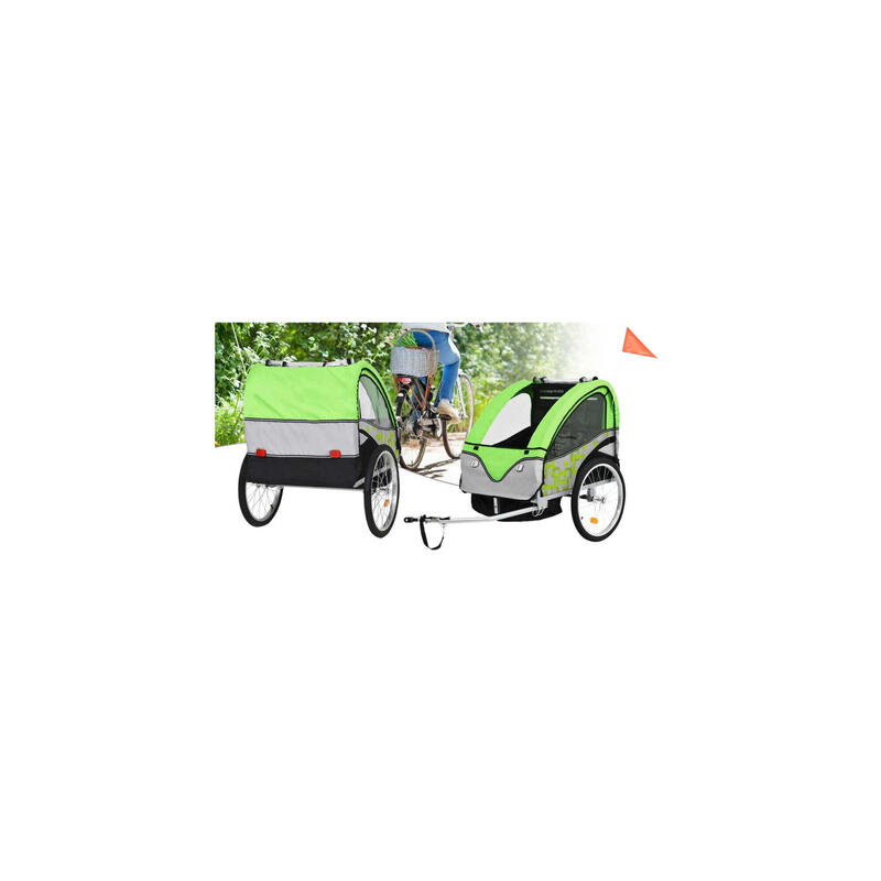 Remorca de bicicleta pentru transport copii, capacitate 30 kg
