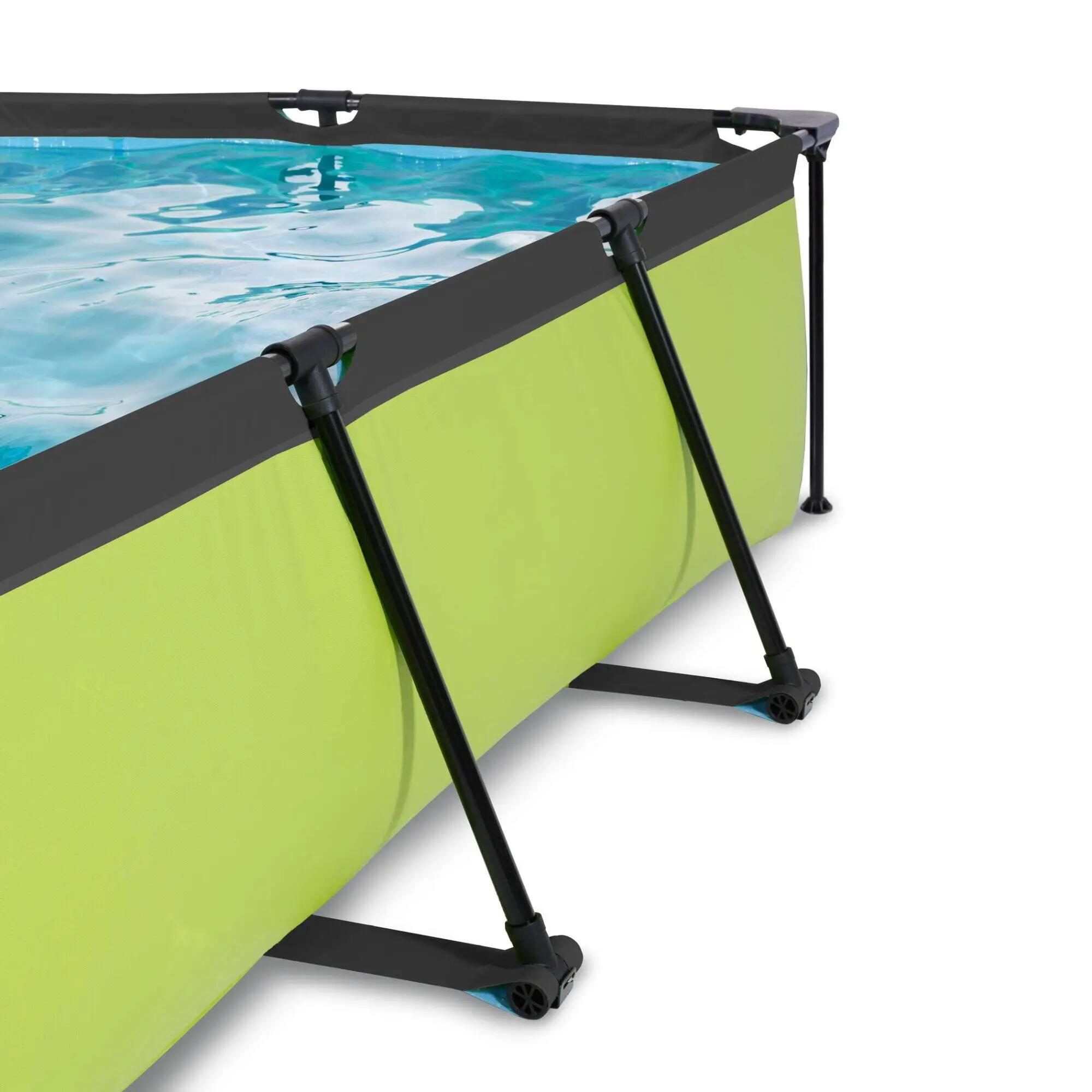 Piscina EXIT Lime 220x150x65cm con pompa filtro e copertura - verde 6/7