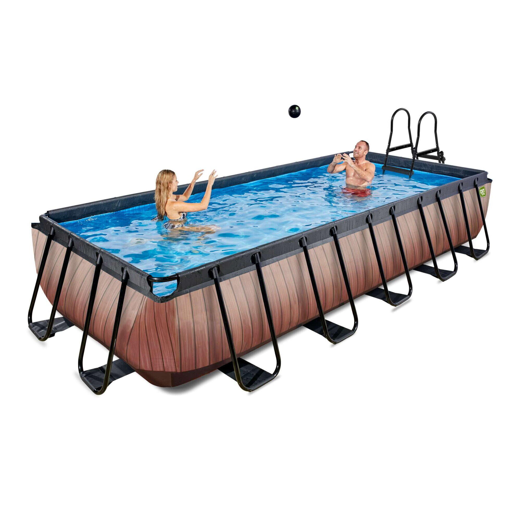 Piscina EXIT Wood 540x250x100cm con pompa filtro - marrone 5/7