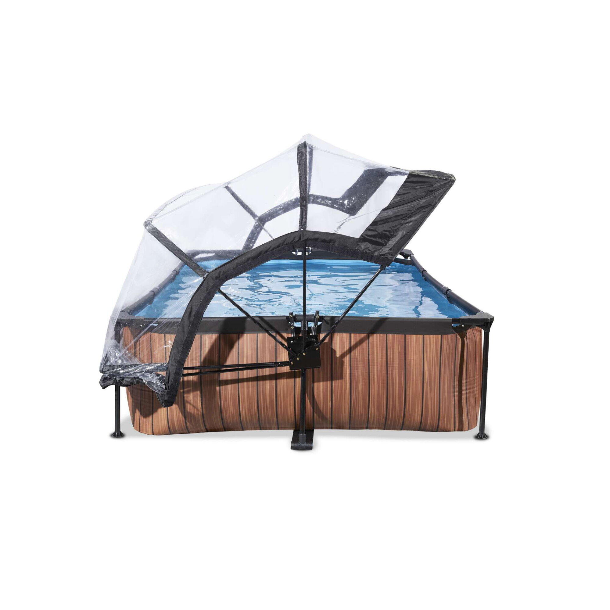 Piscina EXIT Wood 300x200x65cm con pompa filtro e copertura - marrone 5/7