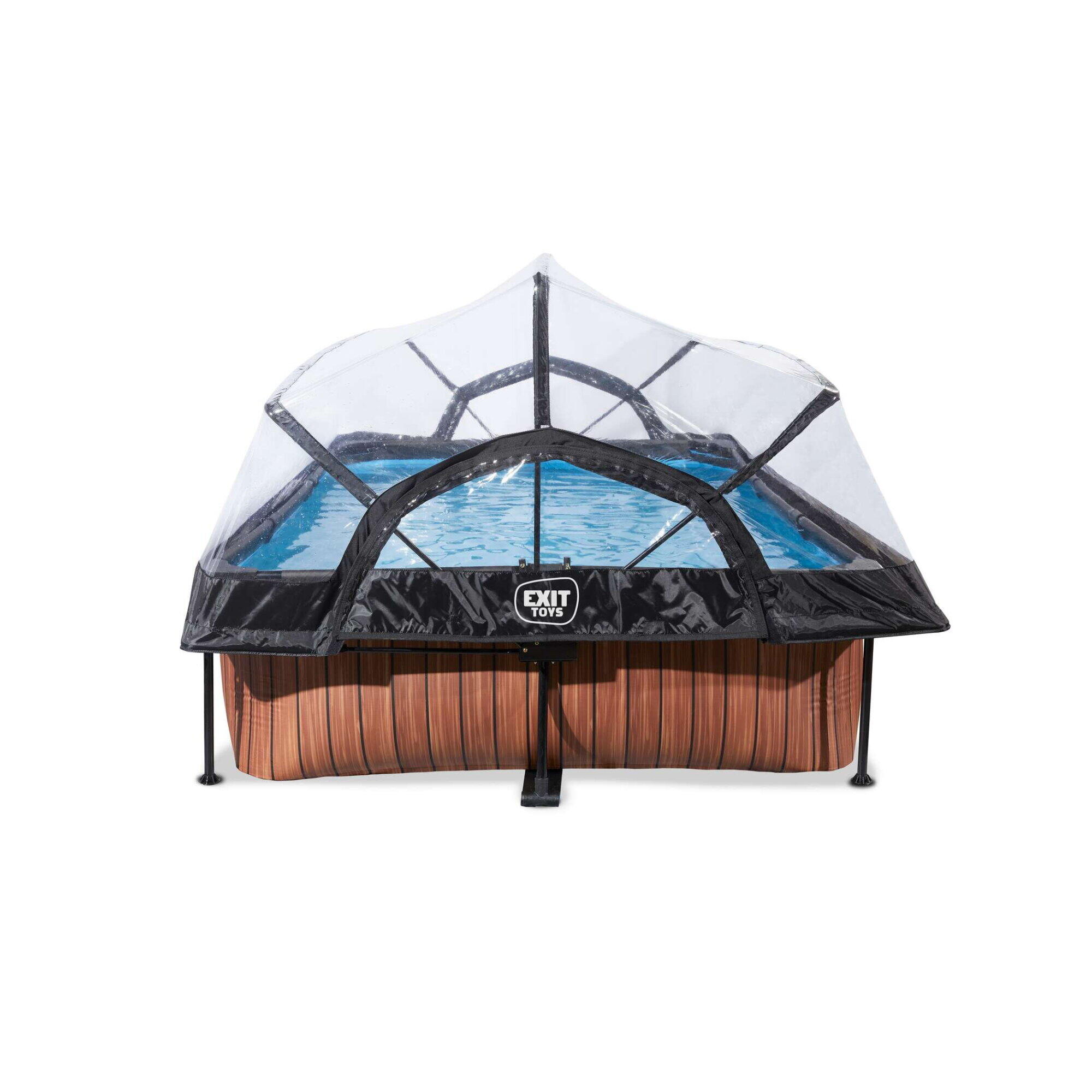 Piscina EXIT Wood 300x200x65cm con pompa filtro e copertura - marrone 4/7