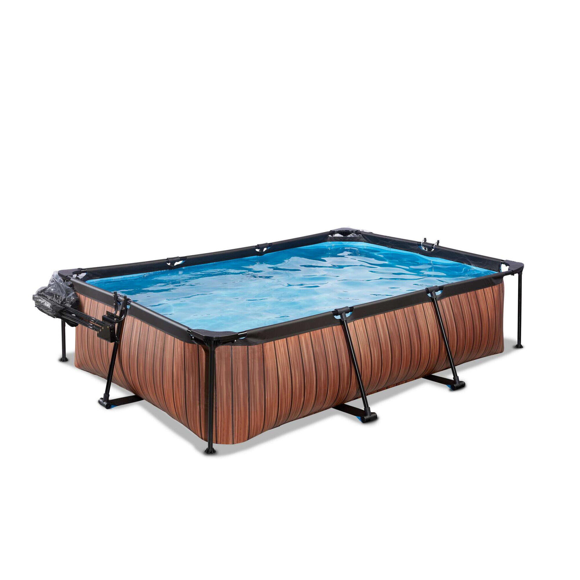 Piscina EXIT Wood 300x200x65cm con pompa filtro e copertura - marrone 3/7