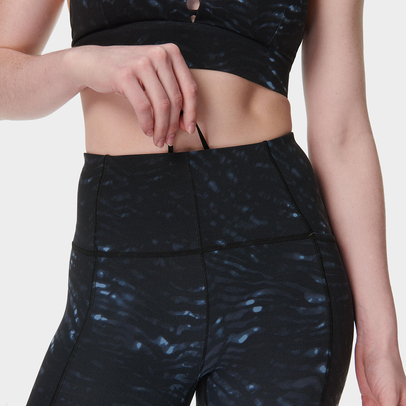 SWEATY BETTY Super Soft Yoga Leggings Broek BLAUWE TIJGERPRINT S 5/7