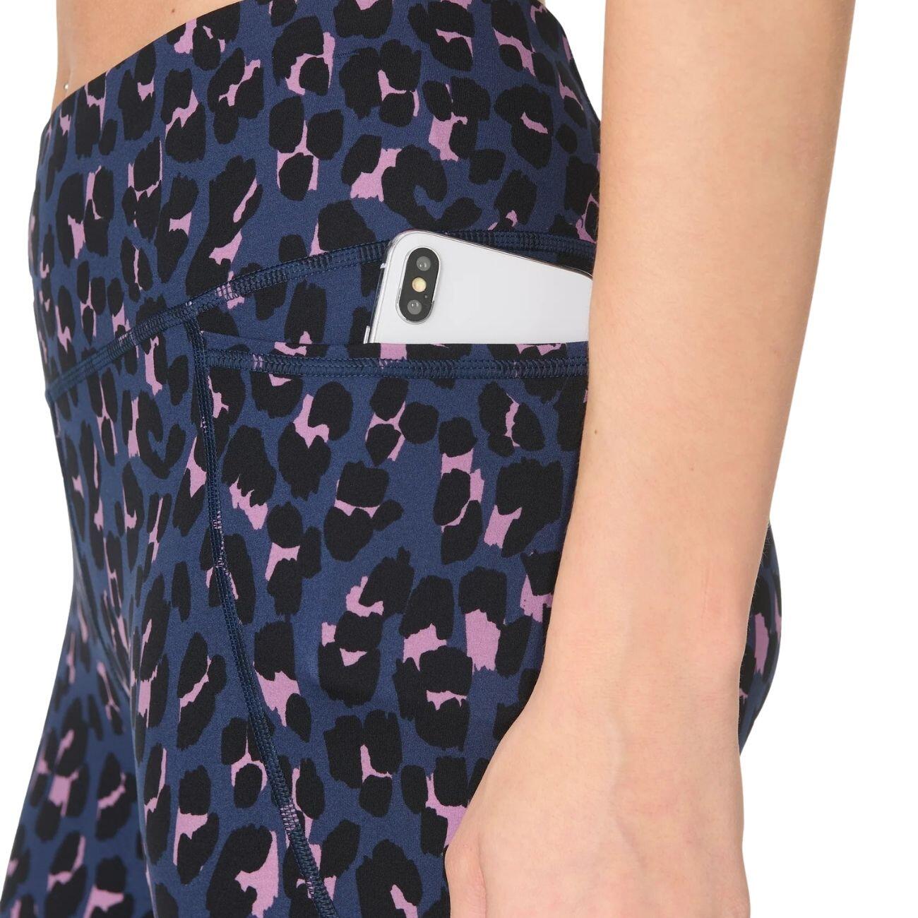SWEATY BETTY Power Gym Leggings Broek PAARSE LUIPAARDPRINT MET SPATTEN M 5/7