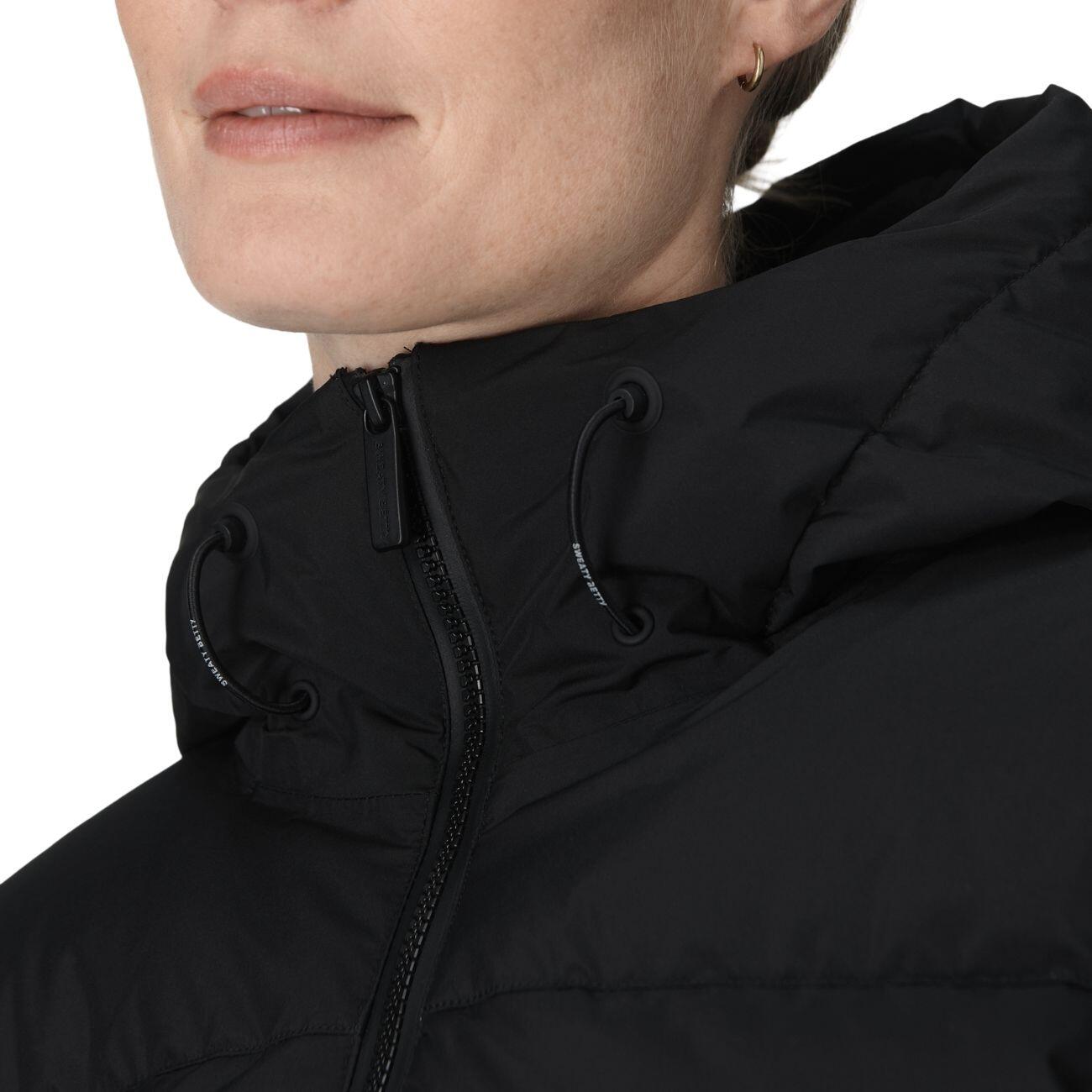 SWEATY BETTY Nimbus Mid Waterproof Puffer Sportjas ZWART L 5/7