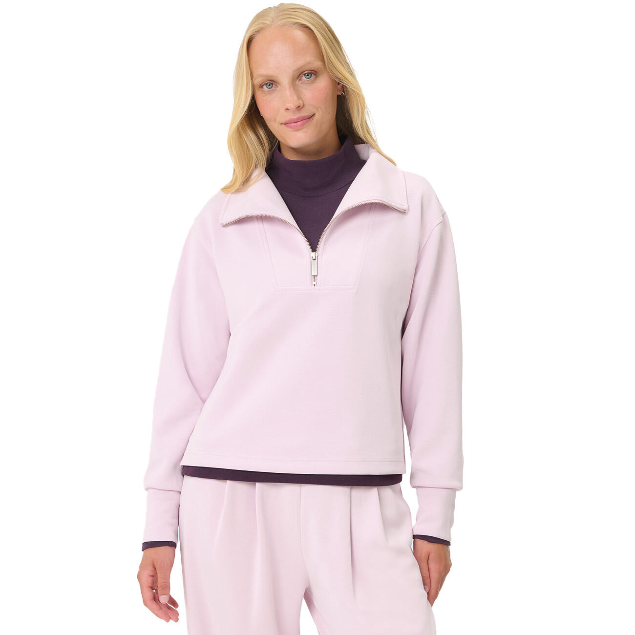 SWEATY BETTY Sweaty Betty Sand Wash Half Zip Crop Sweatshirt Trui PASTELROZE XL 2/7