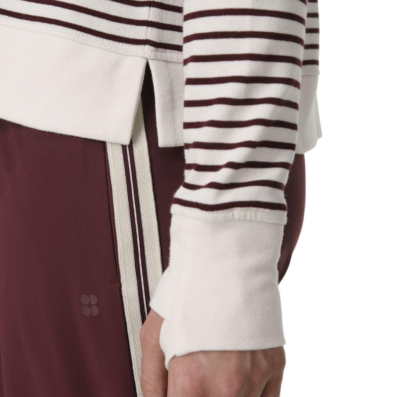 SWEATY BETTY Sweaty Betty After Class Crop Sweatshirt Trui OFFWHITE BORDEAUX 5/7