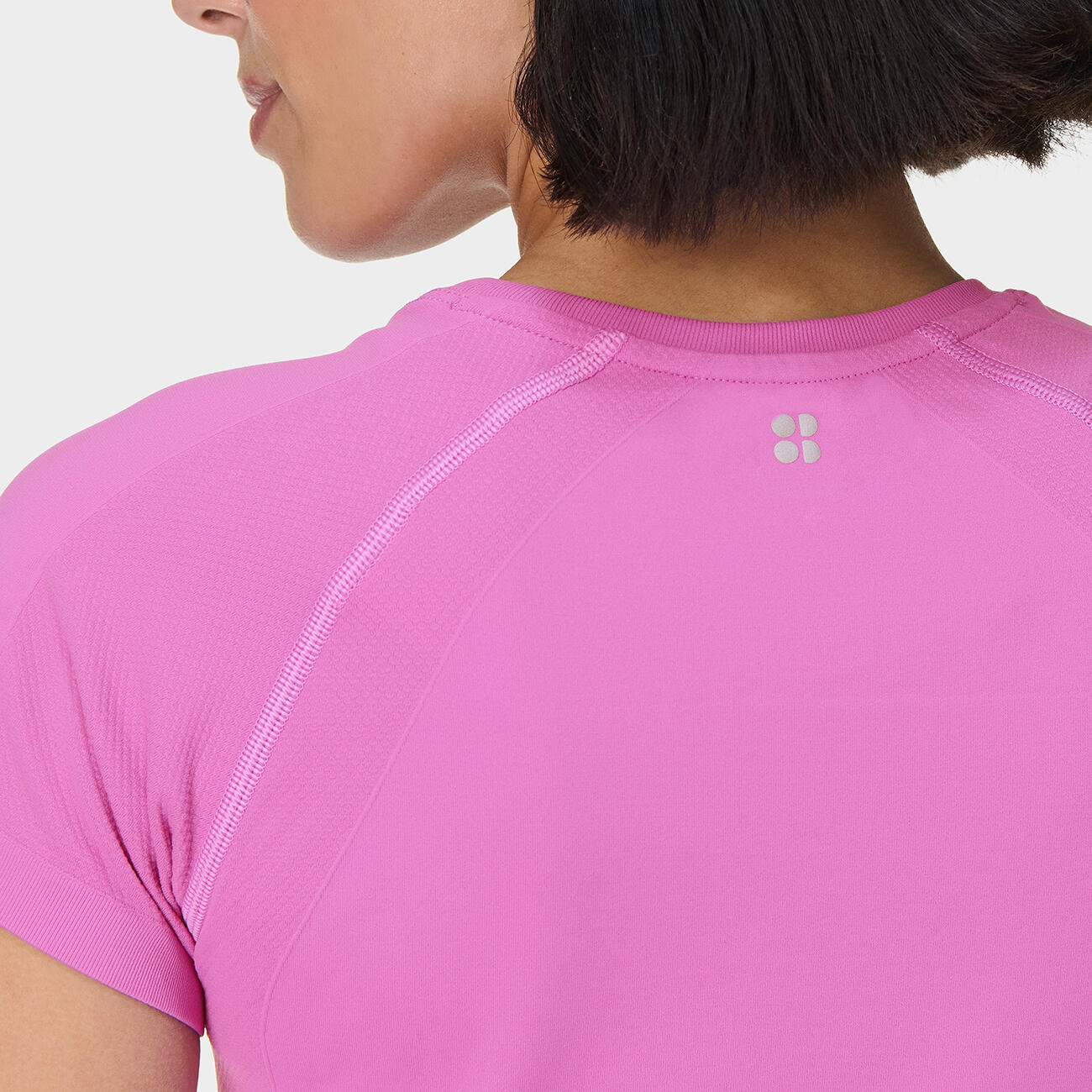 SWEATY BETTY Athlete Seamless Workout T-Shirt T-shirt FUCHSIA ROZE XL 5/7