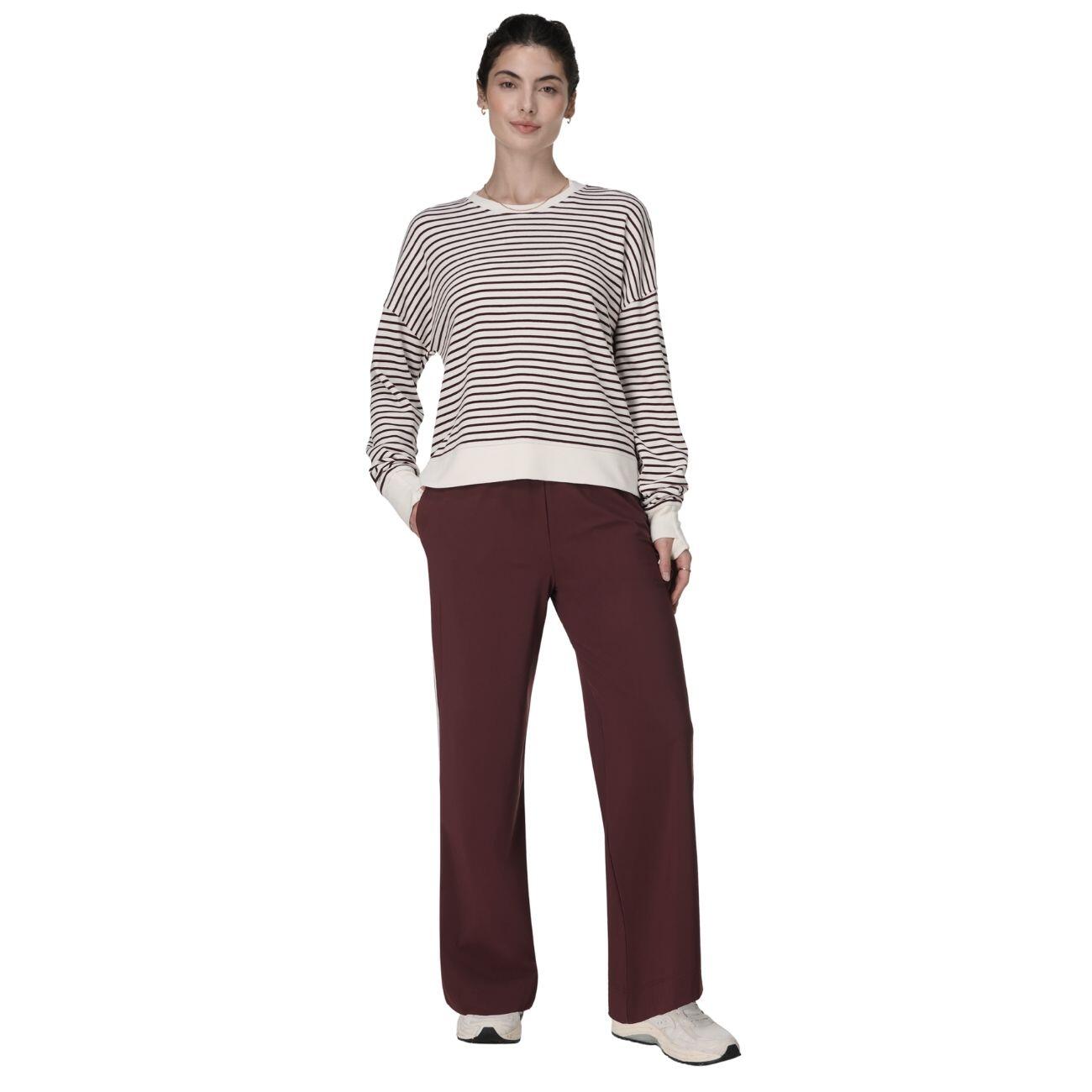 SWEATY BETTY Sweaty Betty After Class Crop Sweatshirt Trui OFFWHITE BORDEAUX 4/7