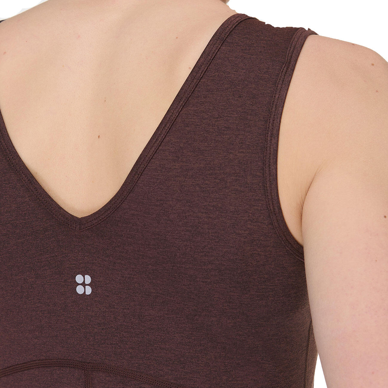SWEATY BETTY Gaia V-Neck Tank Top T-shirt DONKERBRUIN PRINT XXL 5/7