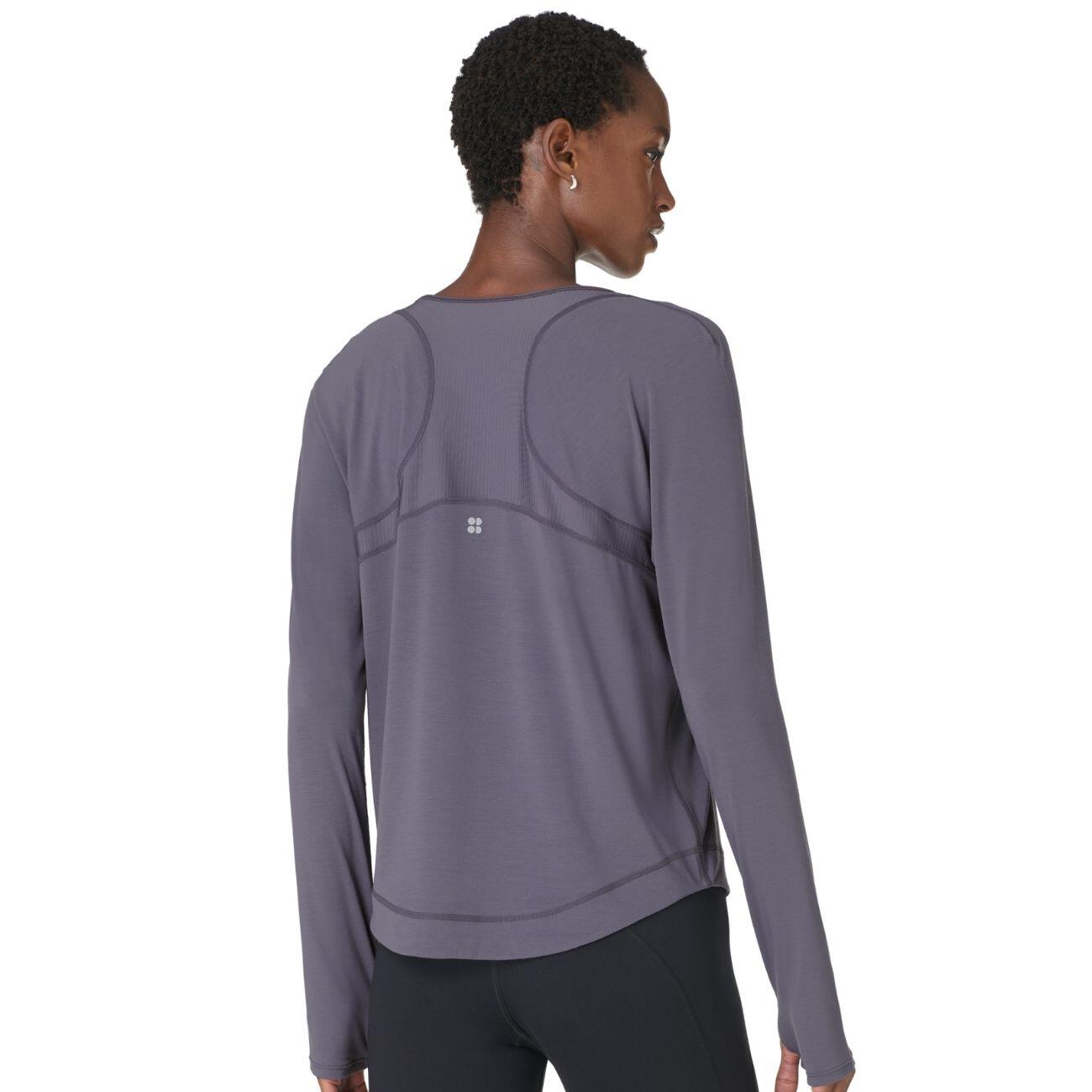 SWEATY BETTY Breathe Easy Mesh Long Sleeve Top T-shirt NEBULA BLUE M 3/7