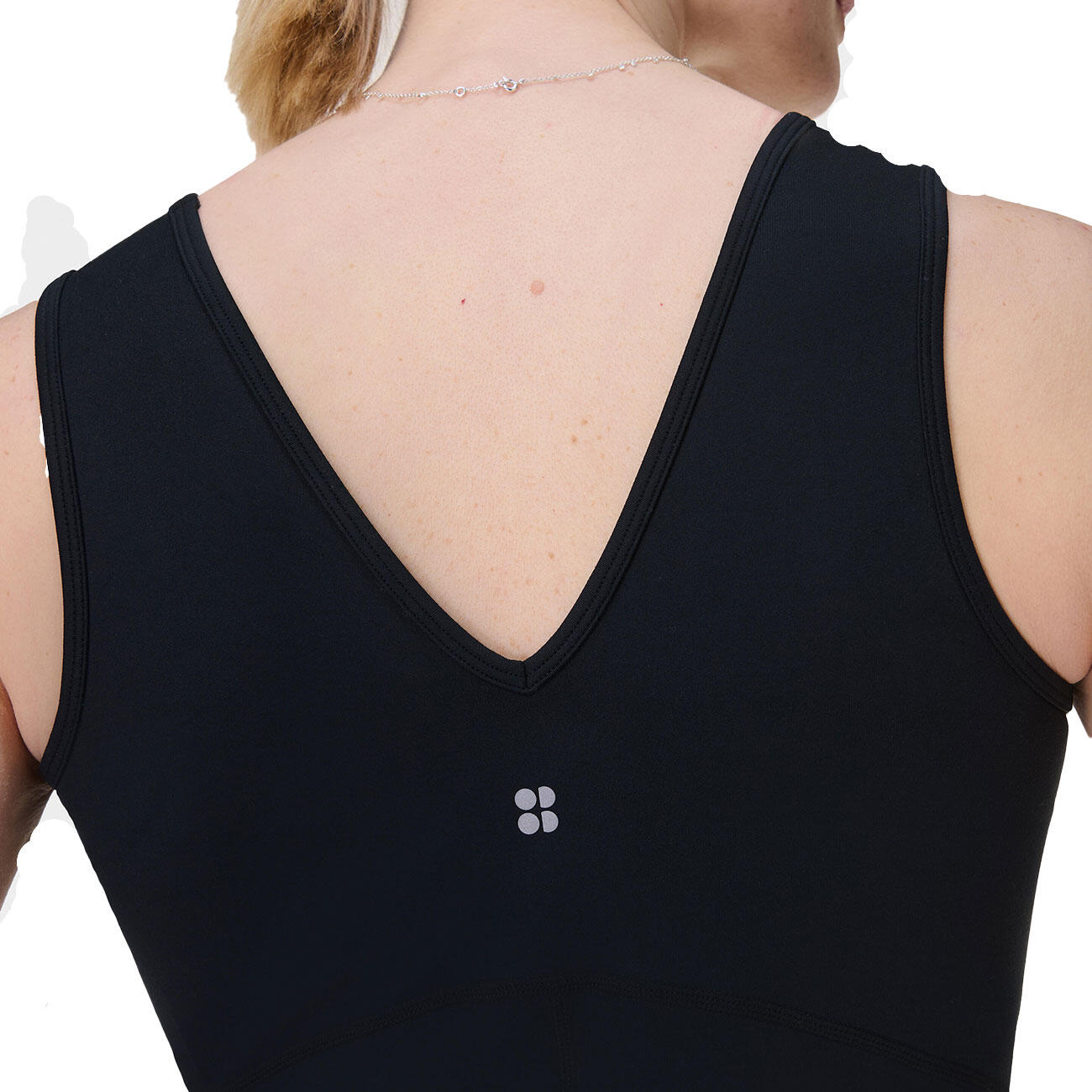 SWEATY BETTY Gaia V-Neck Tank Top T-shirt ZWART XS 5/7