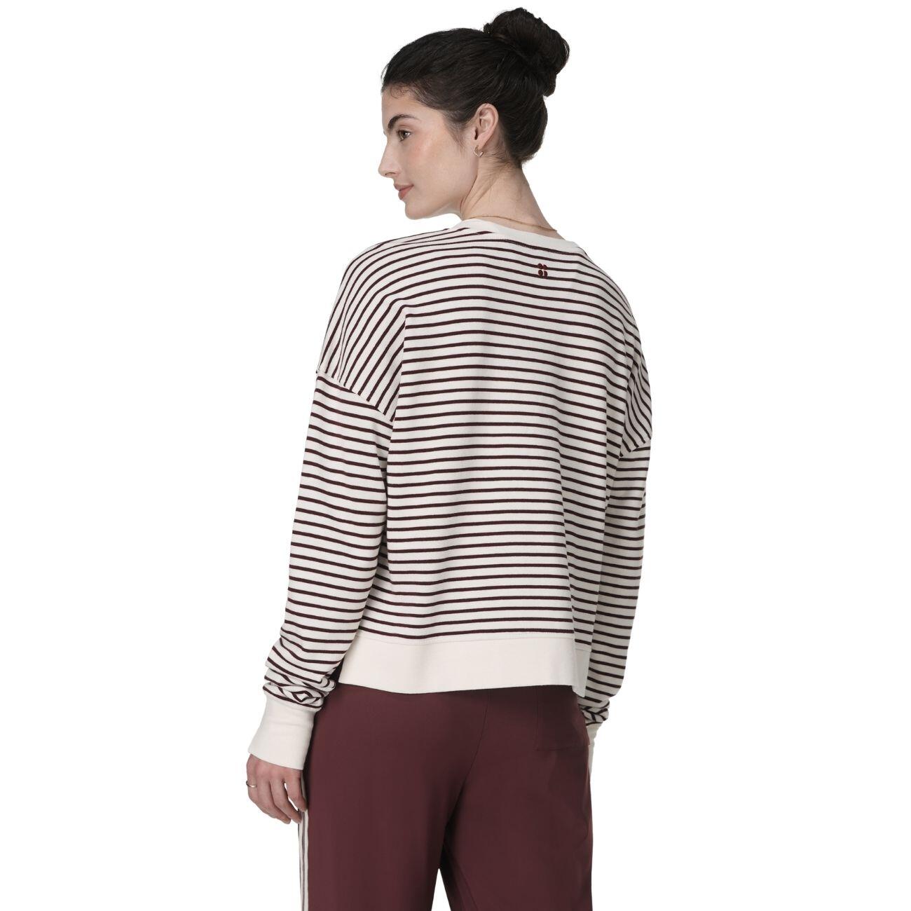 SWEATY BETTY Sweaty Betty After Class Crop Sweatshirt Trui OFFWHITE BORDEAUX 2/7