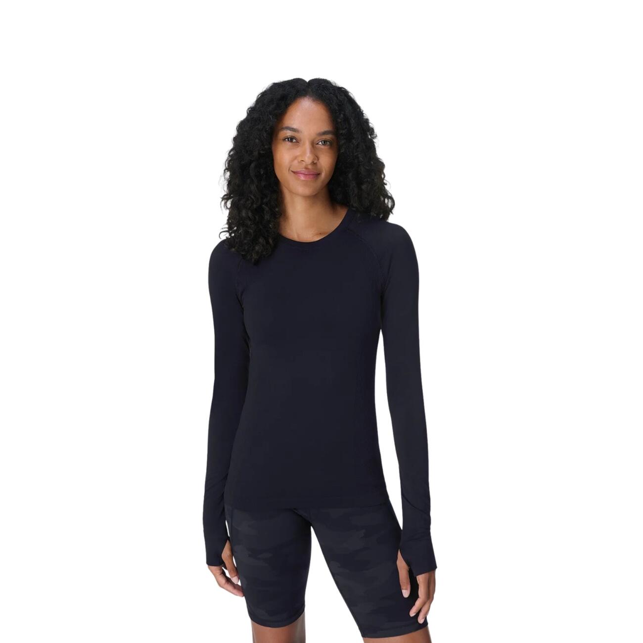 SWEATY BETTY Sweaty Betty Athlete Seamless Long Sleeve Top T-shirt ZWART XXL 2/7