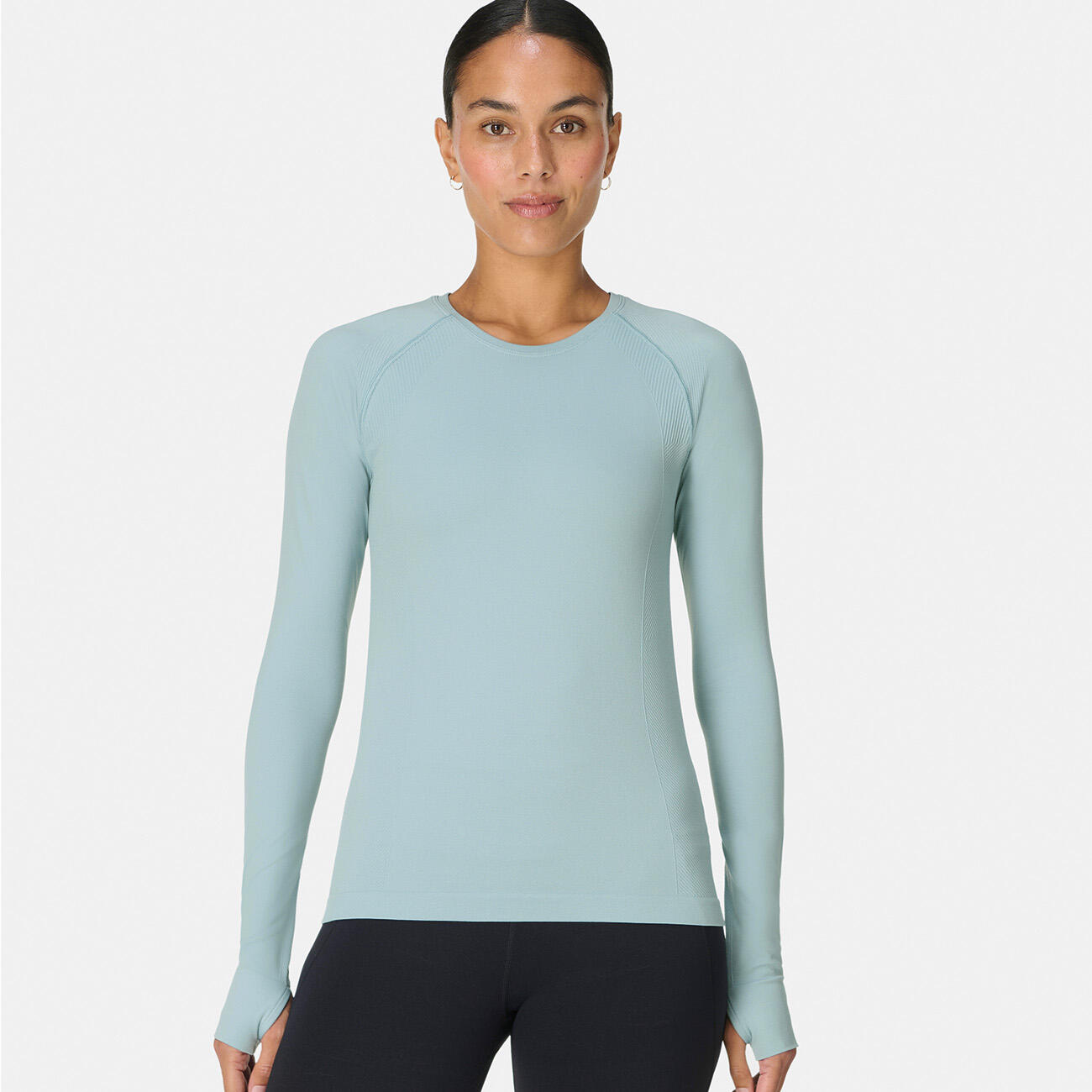 SWEATY BETTY Sweaty Betty Athlete Seamless Long Sleeve Top T-shirt MISTBLAUW XL 2/7