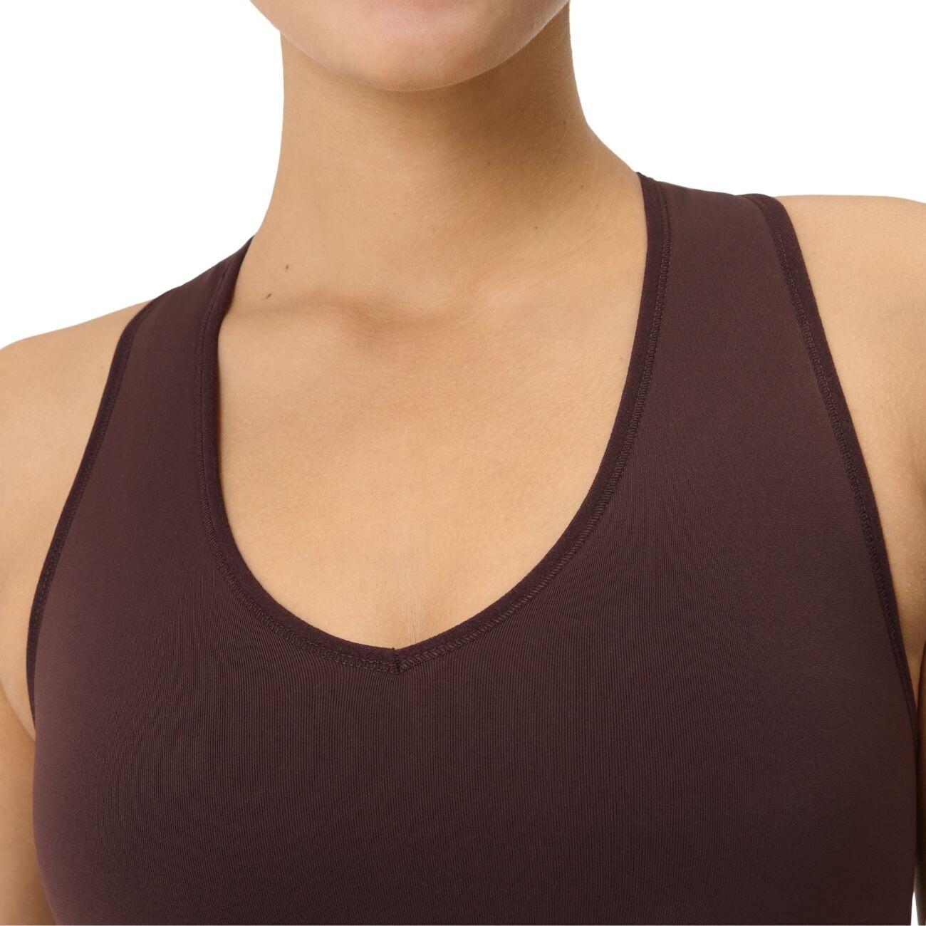 SWEATY BETTY Stamina Soft Touch Voop Bra Sportbeha DONKERBRUIN M 2/7