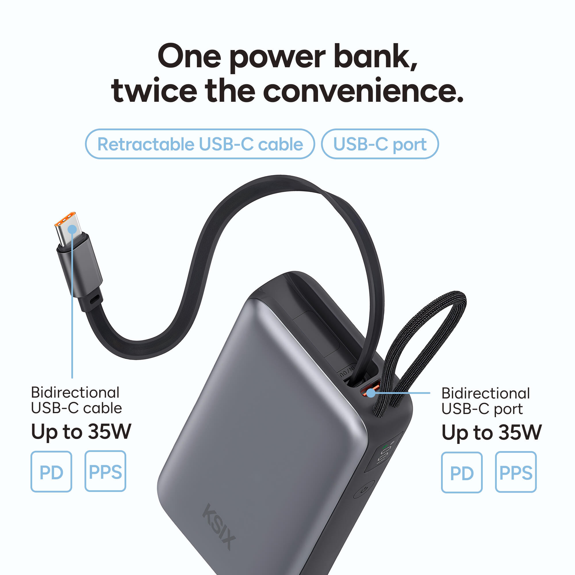 KSIX 10.000 mAh Powerbank 4/8